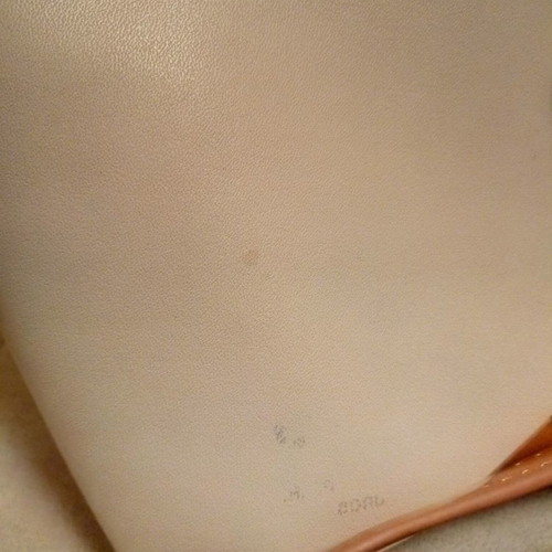 Small bag used with tan and ecru strap