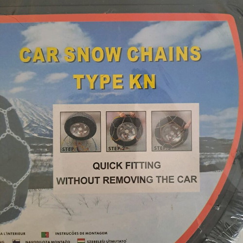 Car snow chains type KN new with quick fitting and transport box