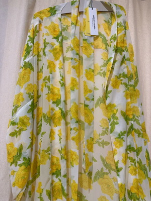 Vassia Kostara yellow flowers kimono