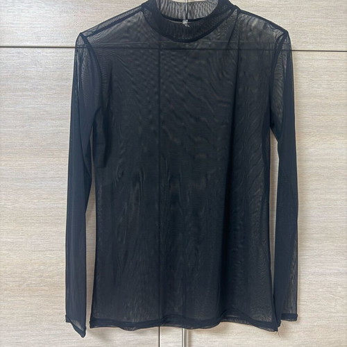 Sheer black mesh long sleeve top Decoro brand new size M