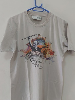 Imaginary men's cotton t-shirt like new, size M, white and gray