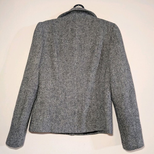 Gray herringbone jacket like new, slim fit size 36