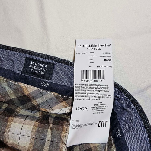 Joop! Jeans men's gray checkered pants XL like new
