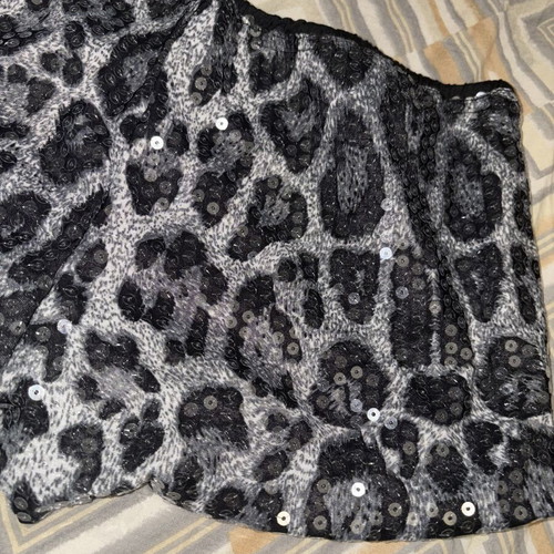 Shein mini sexy leopard shorts, black and white