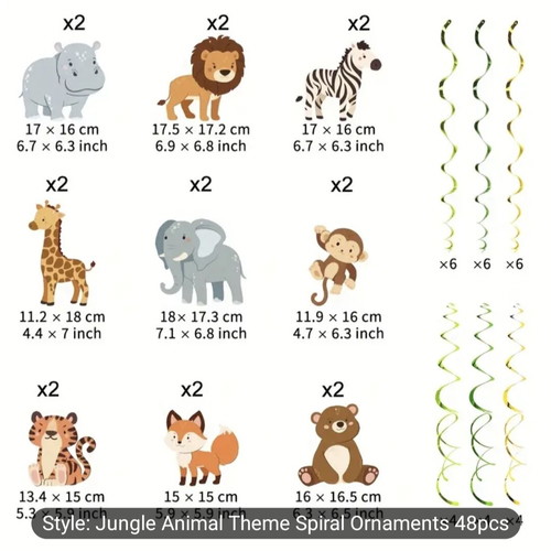 Jungle Safari Girl 2 Years Birthday Decoration Set new