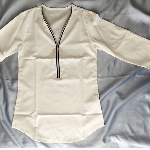 Women's blouse with zipper white new, size S