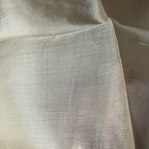 Silk pocket square used, champagne color