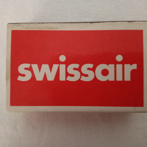 Swissair matchboxes used, set of 4, 1970s memorabilia