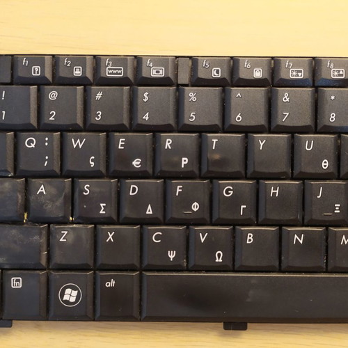 HP Compaq Presario CQ61 keyboard used with Greek characters