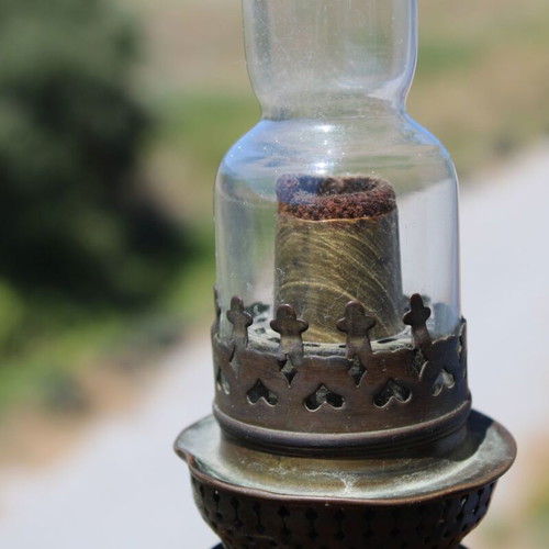 French oil lamp used, from 1900, family heirloom