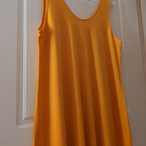 Mango long cotton dress XL new, orange