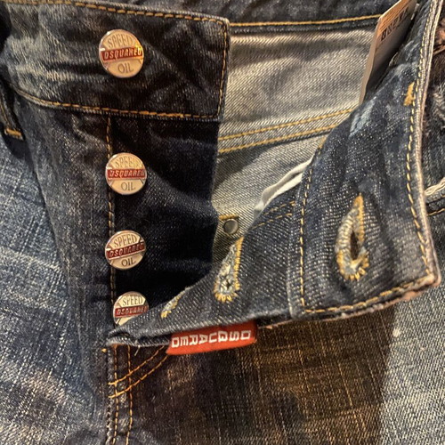 Dsquared2 Cropped Jeans like new, vintage with leather biker patch