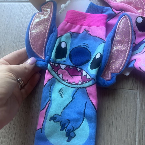 Madmia Stitch socks new, one size fits up to 41, blue and pink