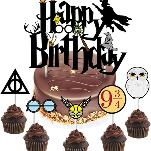 Harry Potter 16-Piece Paper Cake Decoration Set for Birthday Party