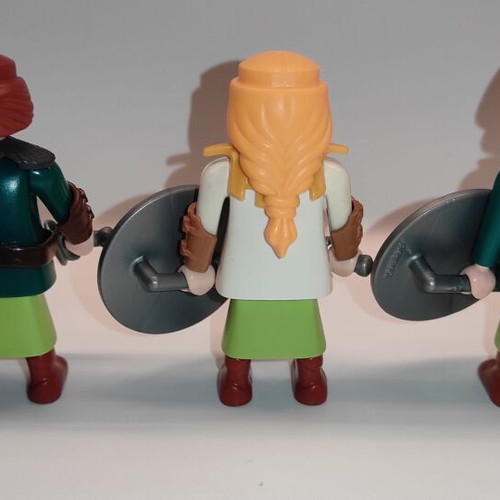 Playmobil викингски щитови девойки custom употребявани, комплект от пет