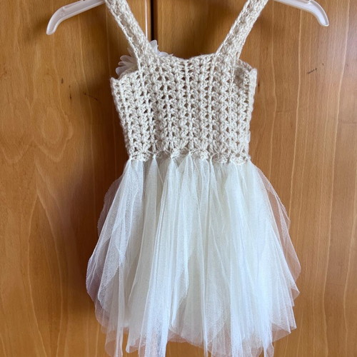 Dress with tulle and knit, 45cm, new for little princess