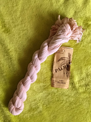 Crinkle Pareo Palme scarf new, pink and white cotton
