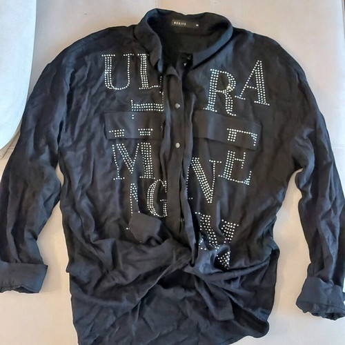 Mohito black shirt new with rhinestone letters