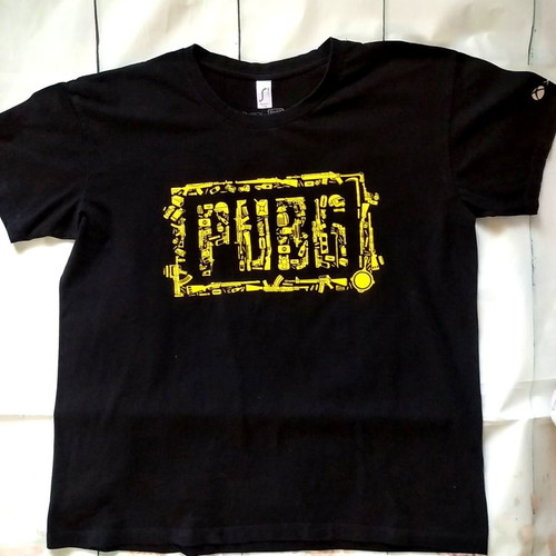 XBOX PUBG T-shirt, Regent Gaya, cotton, size XL fitting L, black and yellow