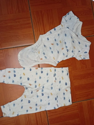Newborn set romper and pants 100% cotton like new