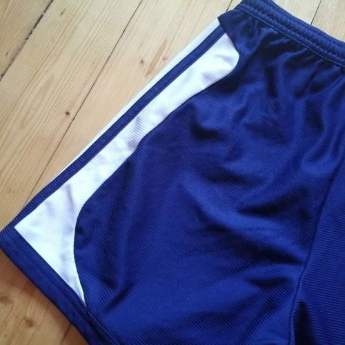 Adidas Climalite boys' sports shorts size M, dark blue and white