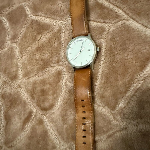 MVMT wristwatch used, unisex, beige and brown