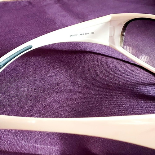 Prada Sport Linea Rossa Sunglasses used, white and beige wrap-around mask style