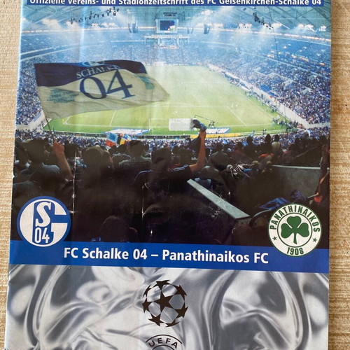 FC Schalke 04 vs Panathinaikos FC authentic Champions League program 2001 used