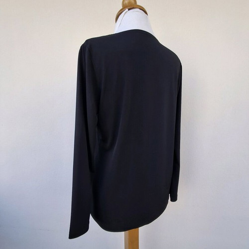 Blouse with decorative buttons like new, size 4, black and beige