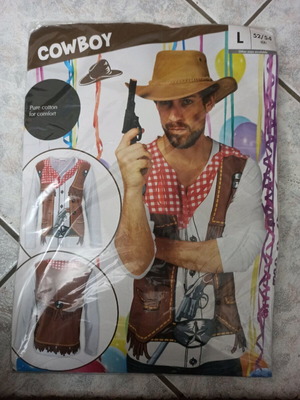 Cowboy carnival costume new, size L