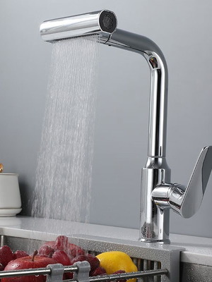 Kitchen faucet tall with shower-style spout Poly-712 new