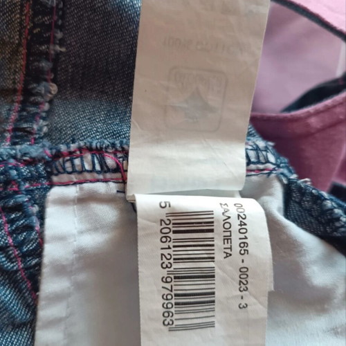 Allouette denim dress for girl 3 years 98 cm like new, pink details