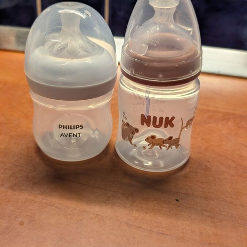 Philips Avent and Nuk First Choice baby bottles