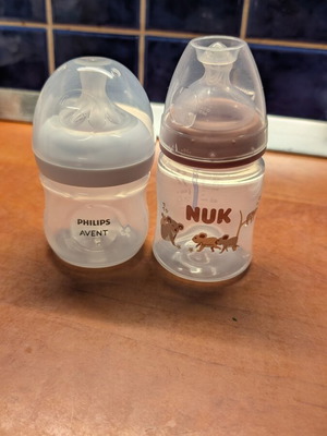 Philips Avent and Nuk First Choice baby bottles