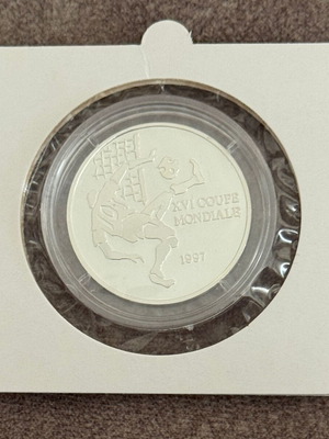 Congo 1997 1000 Francs FIFA World Cup 1998 France Silver Proof Coin