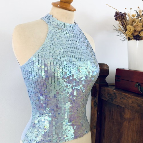 Vintage Veloudakis top turquoise size S like new