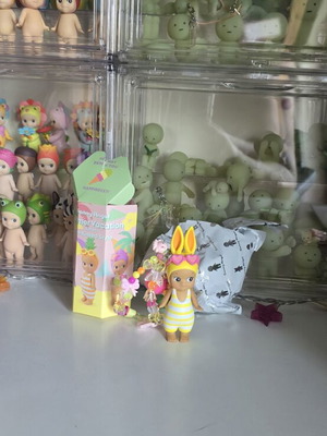 Sonny Angel Summer Vacation Rabbit figure with handmade keychain
