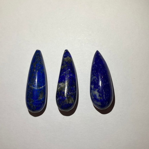 Lapis Lazuli polished natural drop-shaped set of 3