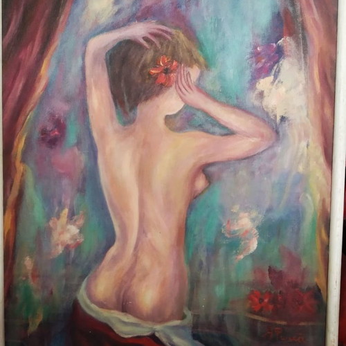 Anna Foka oil painting 43x53 original artwork in excellent condition