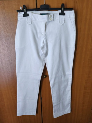 White Massara Collection pants like new, cross-buttoned, size M