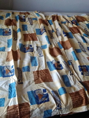 Curtains used, pack of 2 fabric pieces 1.95x95cm