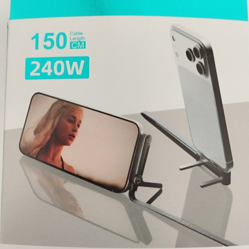 Fast charging cable with 360 stand type-C to type-C 1.5 meter