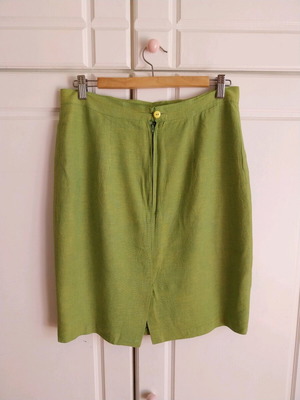 Linen skirt used, green, size L
