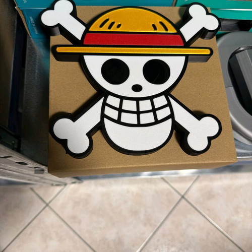 Jolly Roger One Piece logo large like new with wall mount hole