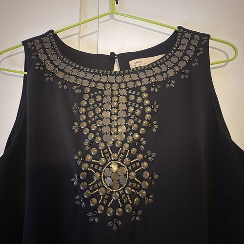 Mini dress with stones on neckline, like new, Mango, black, size L