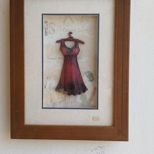 Bust frame new handmade with paintings in patinated bordeaux color
