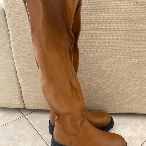 Brown over-the-knee boots like new, size 39