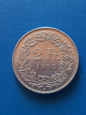 Switzerland 2 francs 1993 coin like new