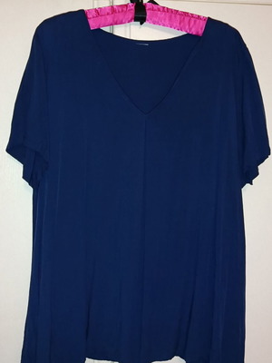 V-neck blouse blue XXL new, viscose blend