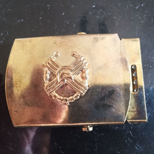 Collectible military belt buckles new, engineer medical communications war material